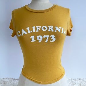 Divided H&M Yellow California Crop Top Small
